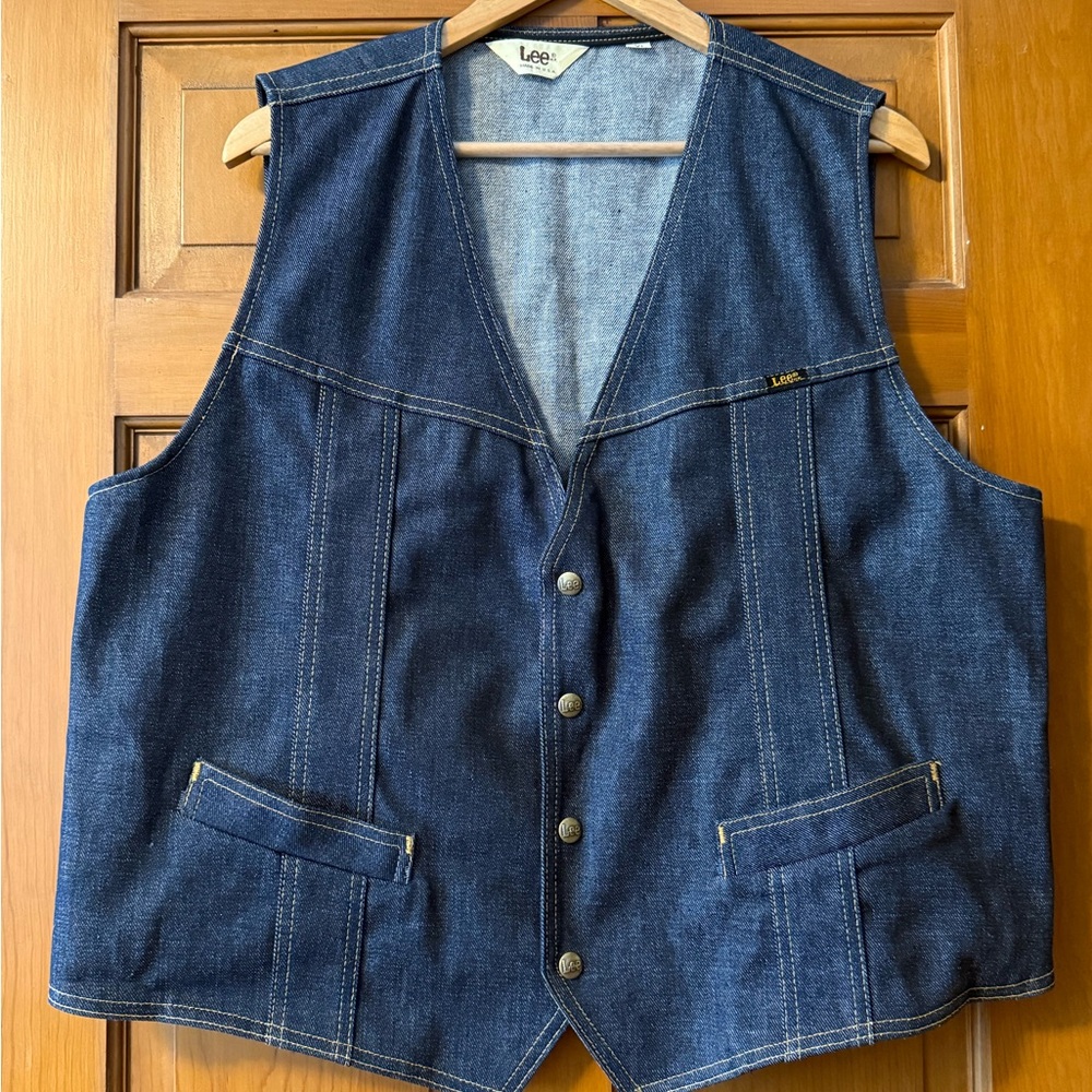 Vintage Lee Denim Vest with Button Closure